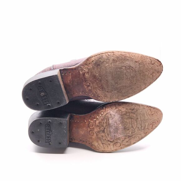 Rare Denver Men's Stingray Print Cowboy Boots Burgundy US Size 7 Mex Talla 26 - Picture 9 of 14